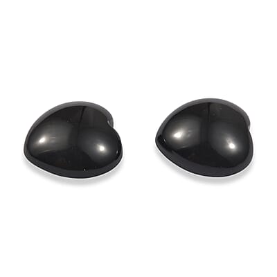 Black Onyx Set of 2 (Hrt 10 mm) 5.21 ctw