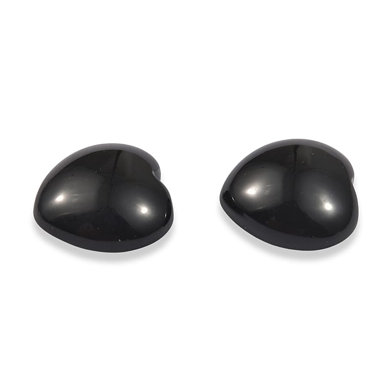 Black Onyx Set of 2 (Hrt 10 mm) 5.21 ctw