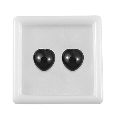 Black Onyx Set of 2 (Hrt 10 mm) 5.21 ctw