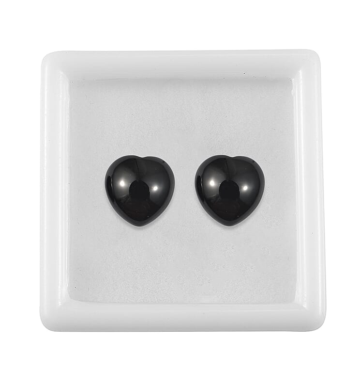 Black Onyx Set of 2 (Hrt 10 mm) 5.21 ctw