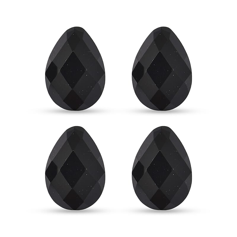 Black Onyx Set of 4 (Pear 6x4 mm) 0.99 ctw