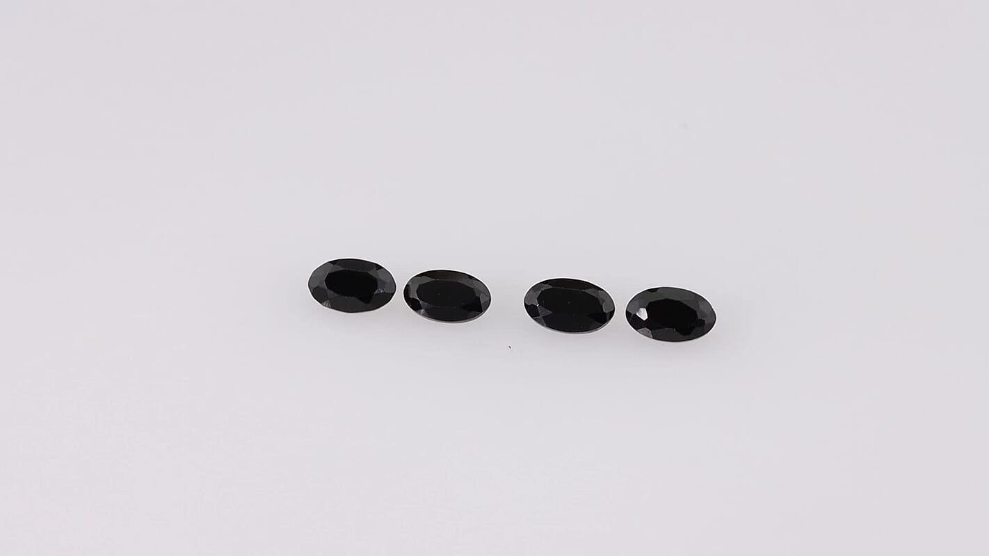 Thai Black Spinel Set of 4 (Ovl 5x3 mm) 1.23 ctw
