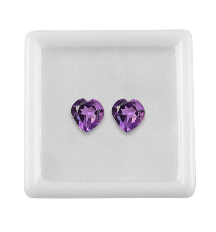 Bolivian Amethyst Set of 2 (Heart) 2.30 ctw