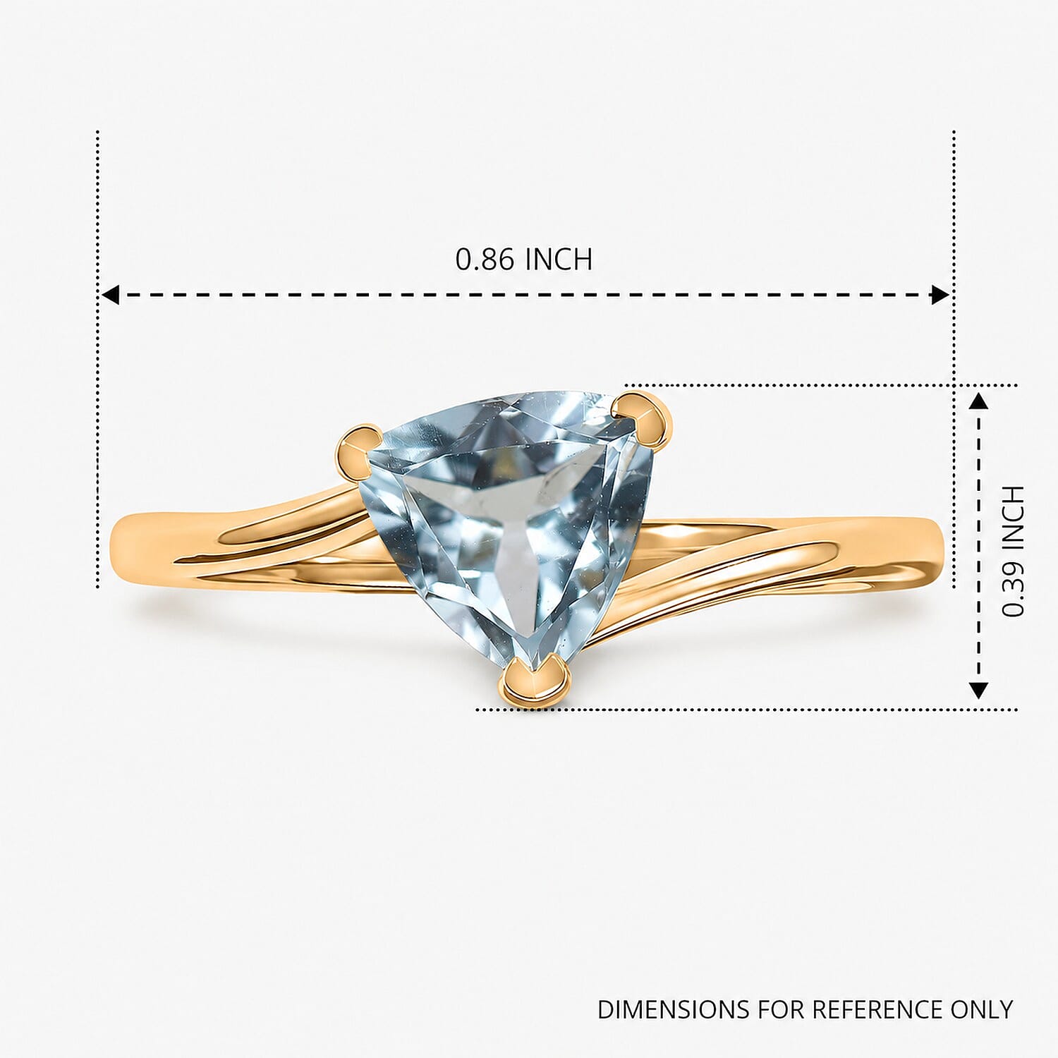 D'Joy Sky Blue Topaz 1.30 ctw Solitaire Ring in 18K YG Over Sterling Silver (Size 10.0)