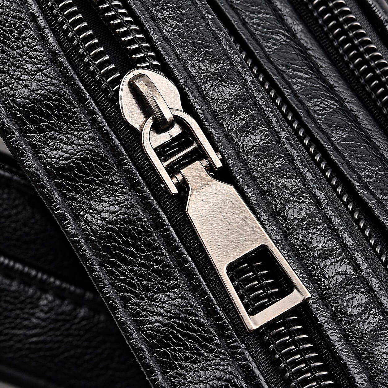 La Marey Black Heart Appliqué Faux Leather Crossbody Bag