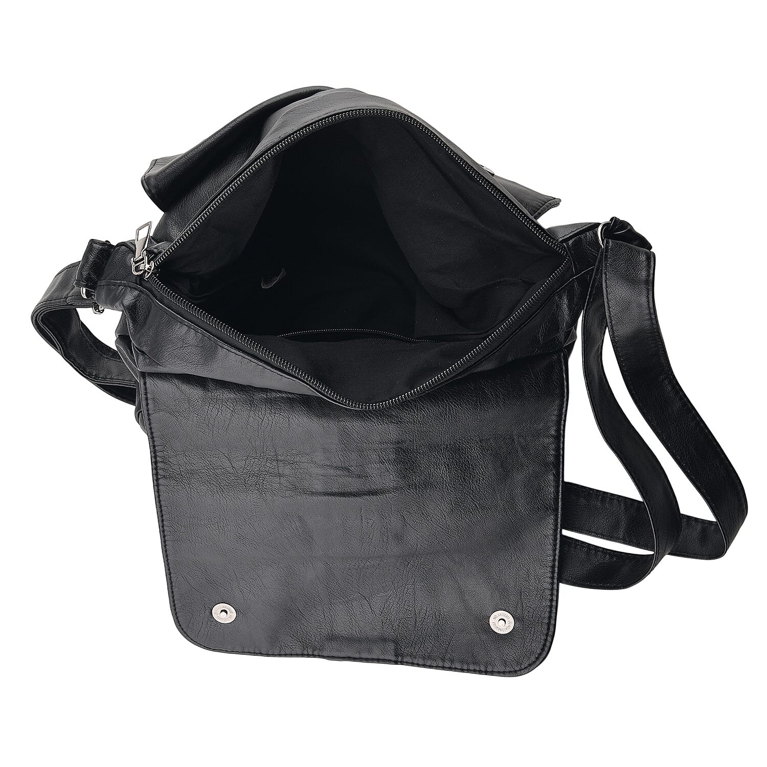 La Marey Black Faux Leather Crossbody Bag