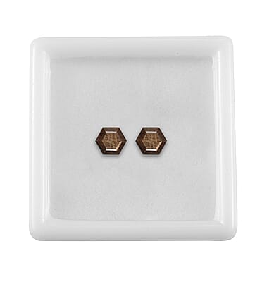 Chocolate Sapphire Set of 2 (Hex 6 mm) 2.34 ctw