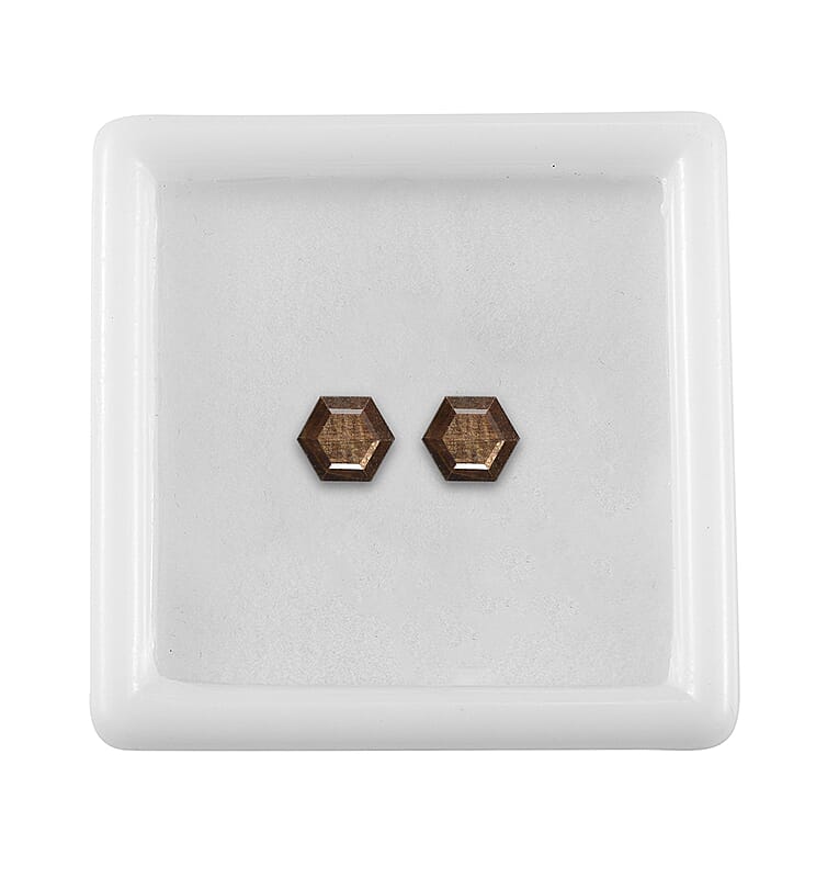 Chocolate Sapphire Set of 2 (Hex 6 mm) 2.34 ctw