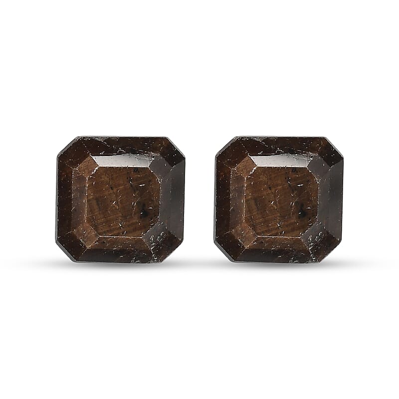 Chocolate Sapphire Set of 2 (Oct 6x6 mm) 2.50 ctw