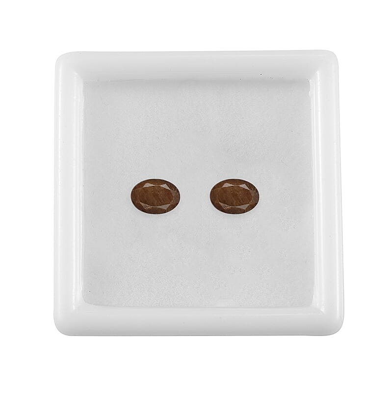 Chocolate Sapphire Set of 2 (Ovl 7x5 mm) 1.66 ctw