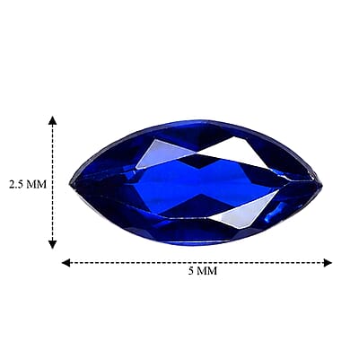 Lab Created Blue Sapphire Set of 4 (Mrq 5x2.5 mm) 0.65 ctw