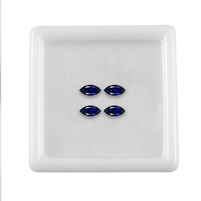 Lab Created Blue Sapphire Set of 4 (Mrq 6x3 mm) 1.00 ctw