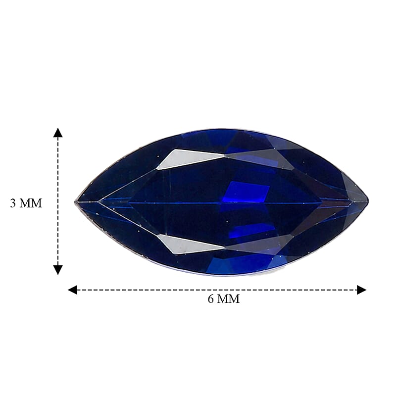Lab Created Blue Sapphire Set of 4 (Mrq 6x3 mm) 1.00 ctw