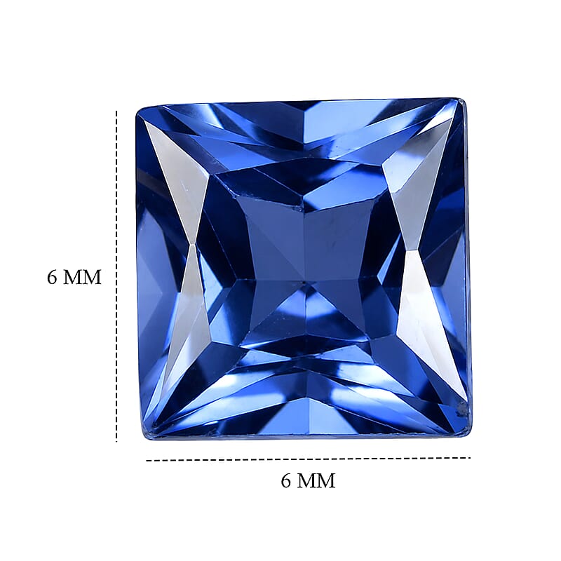 Lab Created Blue Sapphire (Sqr 6 mm) 1.18 ctw