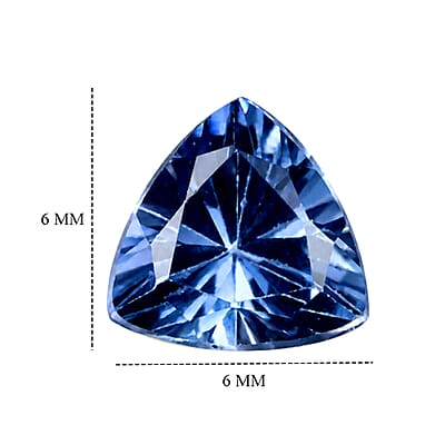 Lab Created Blue Sapphire Set of 2 (Tril 6 mm) 1.73 ctw