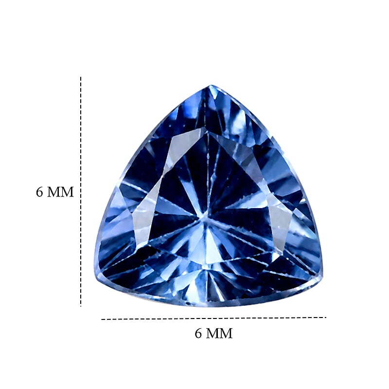 Lab Created Blue Sapphire Set of 2 (Tril 6 mm) 1.73 ctw
