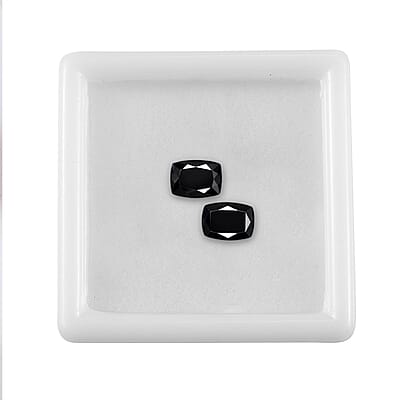 Black Tourmaline Set of 2 (Cush 7x5 mm) 1.65 ctw