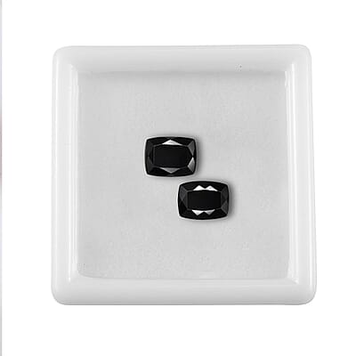 Black Tourmaline Set of 2 (Cush 8x6 mm) 2.55 ctw