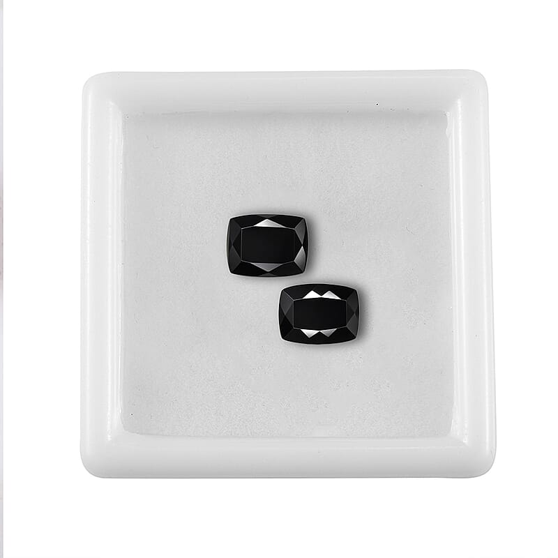 Black Tourmaline Set of 2 (Cush 8x6 mm) 2.55 ctw