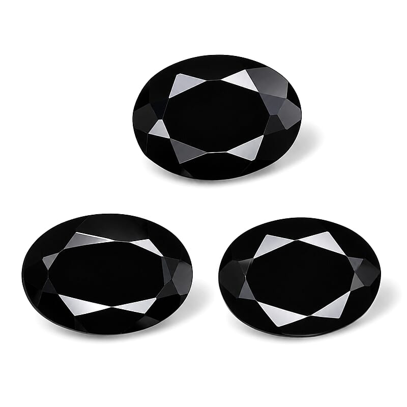 Black Tourmaline Set of 3 (Ovl 7x5 mm) 2.03 ctw