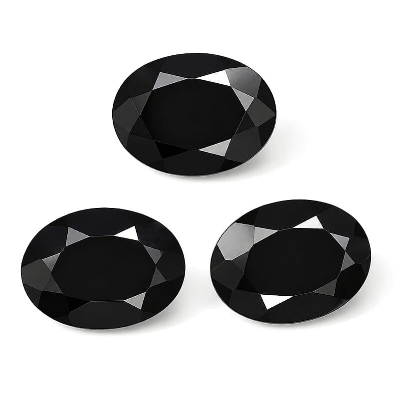 Black Tourmaline Set of 3 (Ovl 8x6 mm) 3.15 ctw