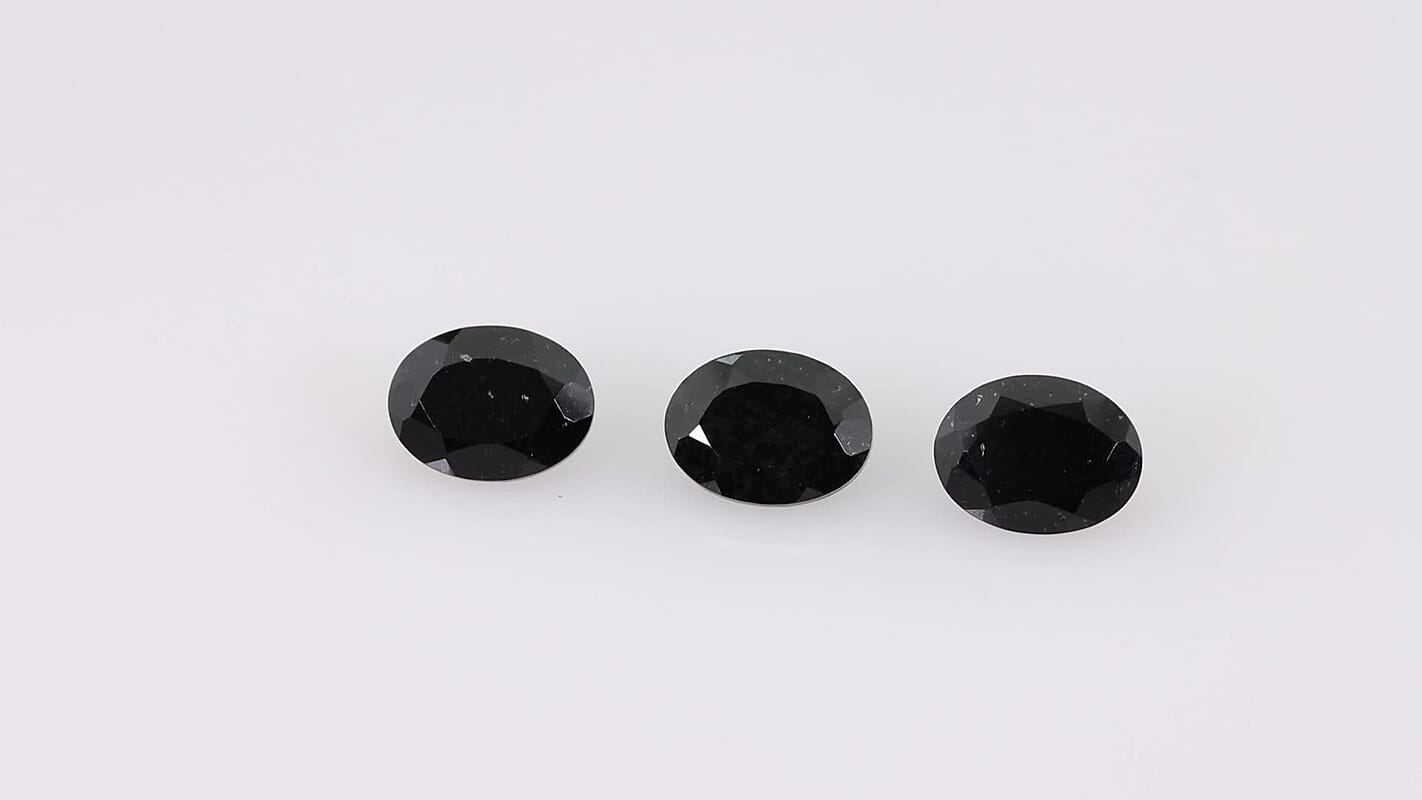 Black Tourmaline Set of 3 (Ovl 8x6 mm) 3.15 ctw