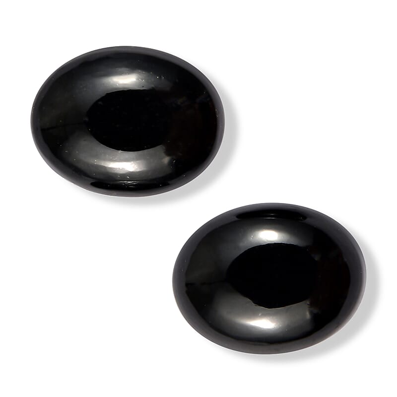 Black Tourmaline Set of 2 (Ovl 9x7 mm) 3.62 ctw