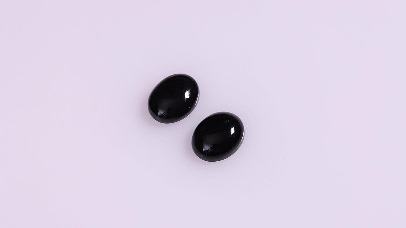 Black Tourmaline Set of 2 (Ovl 9x7 mm) 3.62 ctw