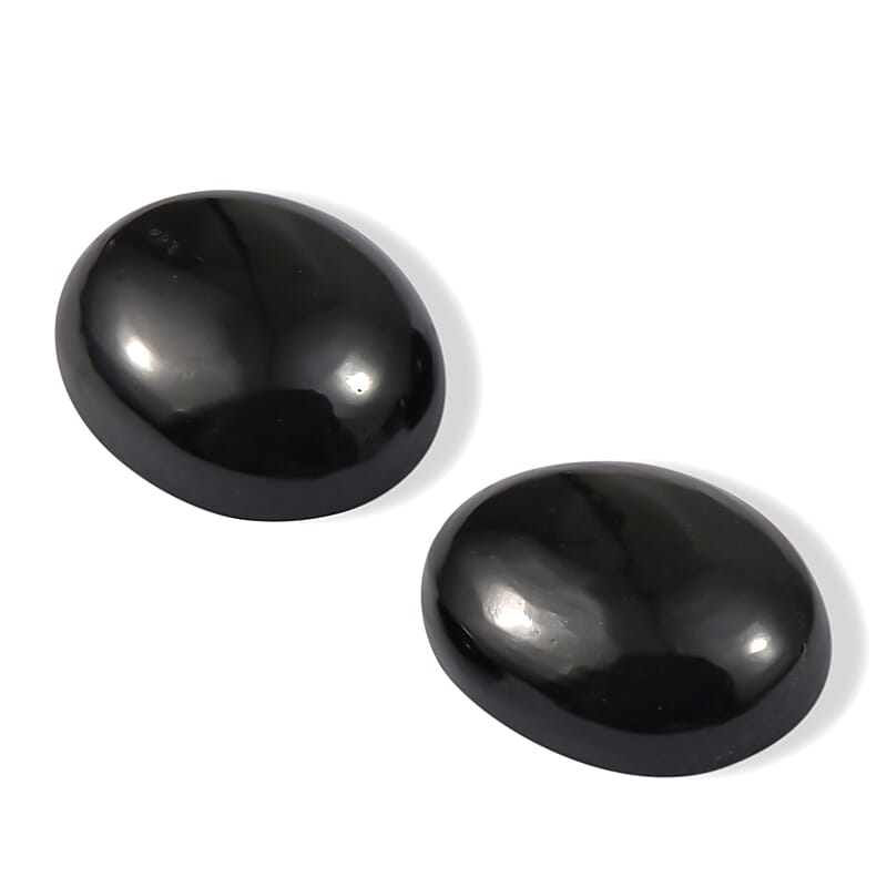 Black Tourmaline Set of 2 (Ovl 9x7 mm) 3.62 ctw