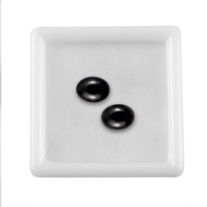 Black Tourmaline Set of 2 (Ovl 9x7 mm) 3.62 ctw