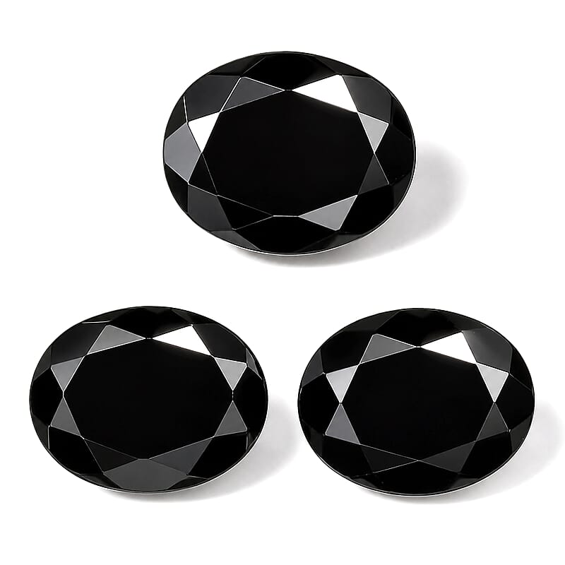 Black Tourmaline Set of 3 (Ovl 9x7 mm) 5.49 ctw