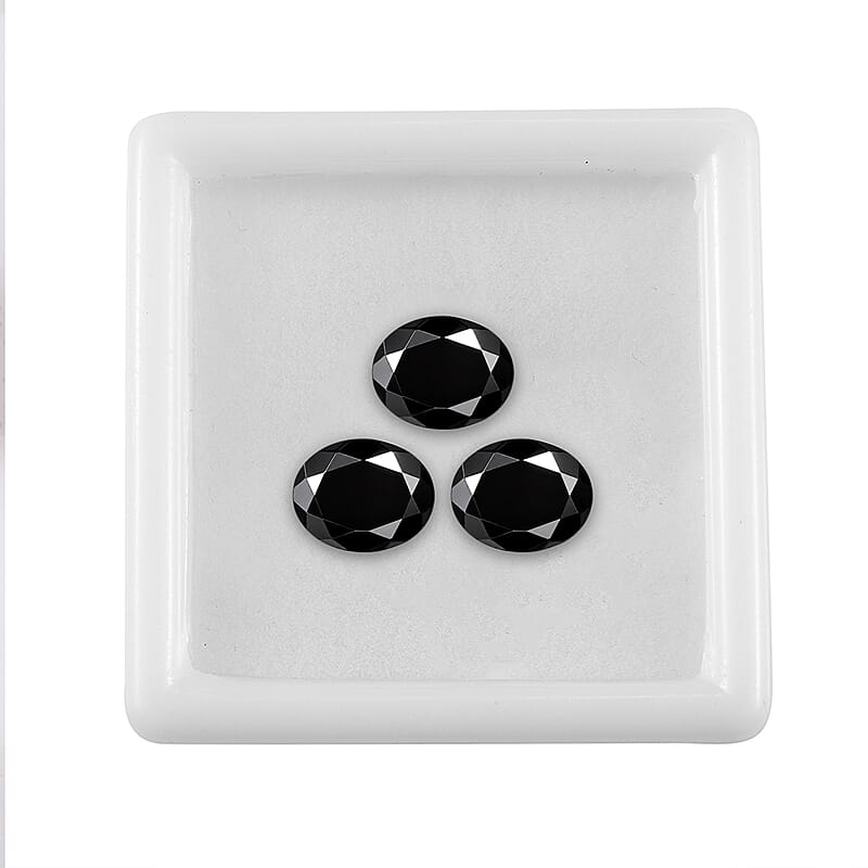 Black Tourmaline Set of 3 (Ovl 9x7 mm) 5.49 ctw