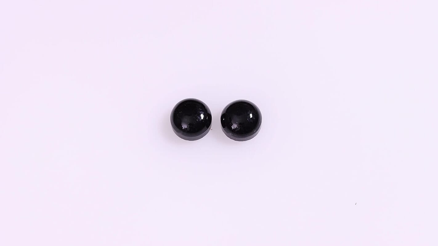 Black Tourmaline Set of 2 (Rnd 5 mm) 1.76 ctw