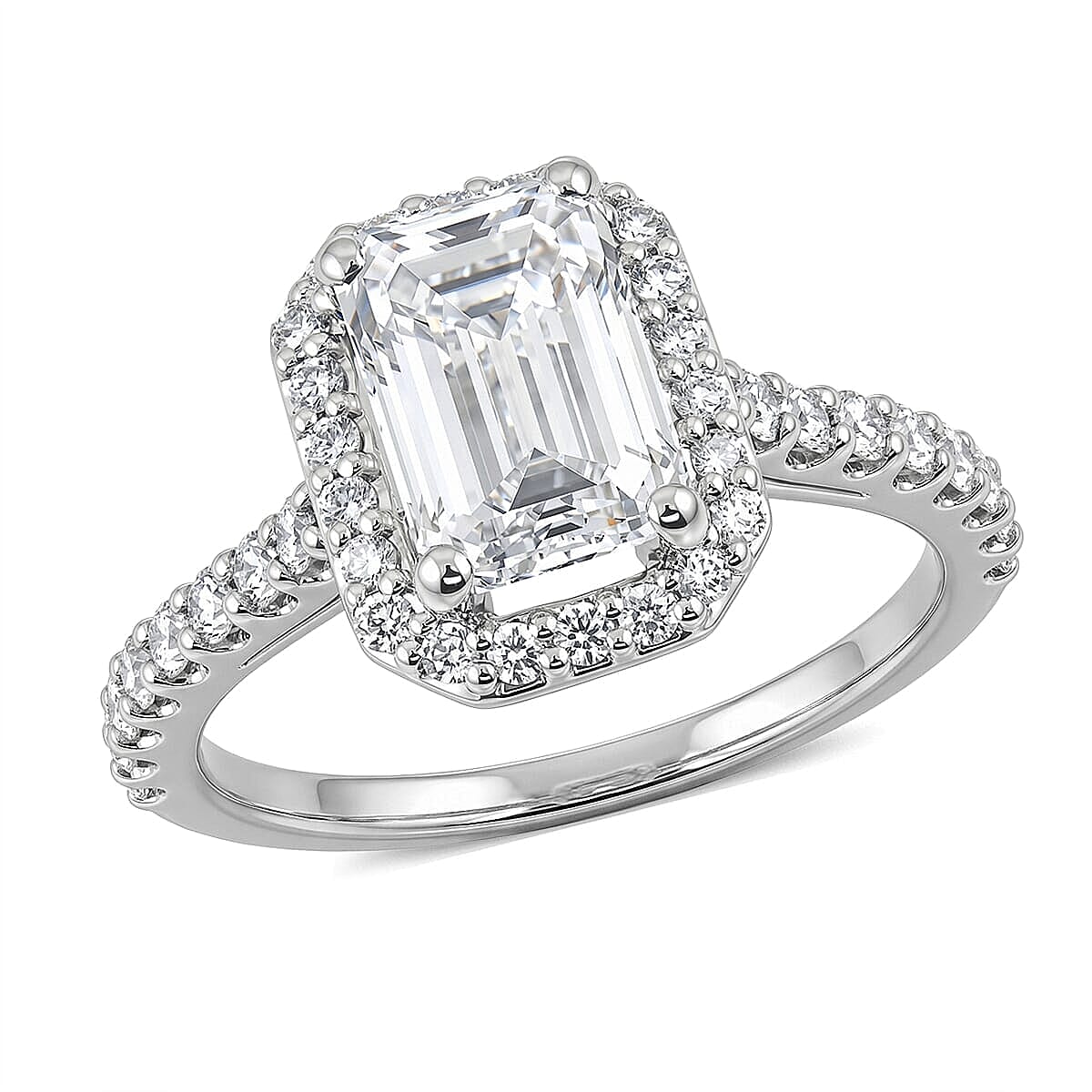 Closeout Luxuriant Lab Grown Diamond VS2 2.50 ctw Halo Ring in 950 Platinum (Size 4.0) 4.90 Grams