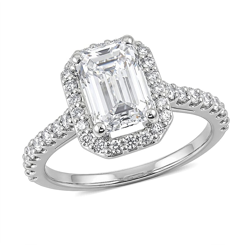 Closeout Luxuriant Lab Grown Diamond VS2 2.50 ctw Halo Ring in 950 Platinum (Size 4.0) 4.90 Grams