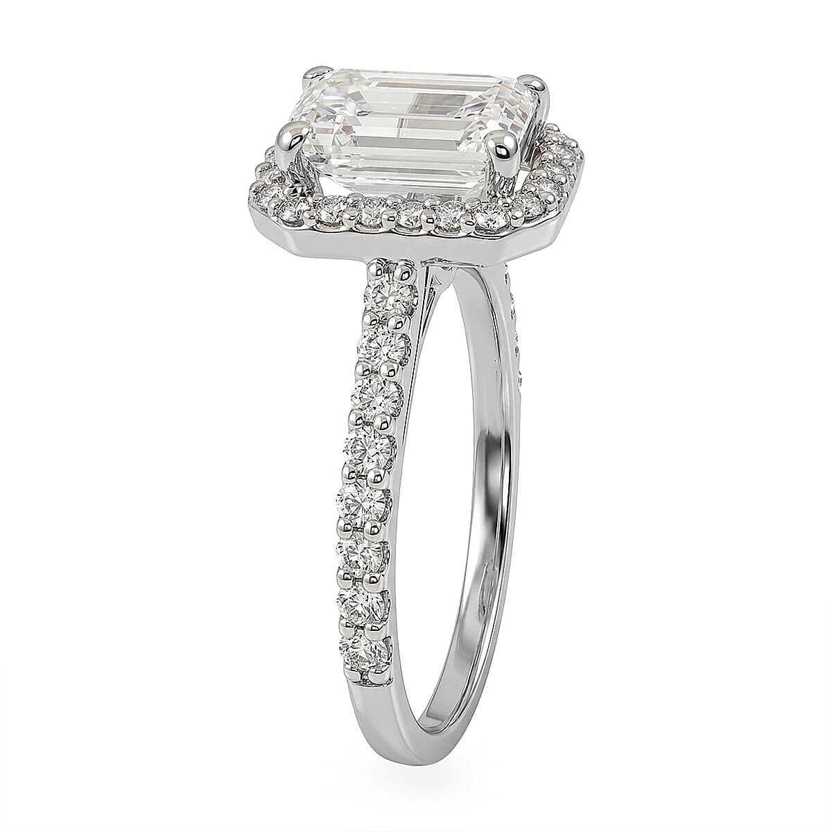 Closeout Luxuriant Lab Grown Diamond VS2 2.50 ctw Halo Ring in 950 Platinum (Size 4.0) 4.90 Grams