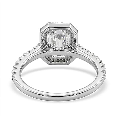 Closeout Luxuriant Lab Grown Diamond VS2 2.50 ctw Halo Ring in 950 Platinum (Size 4.0) 4.90 Grams