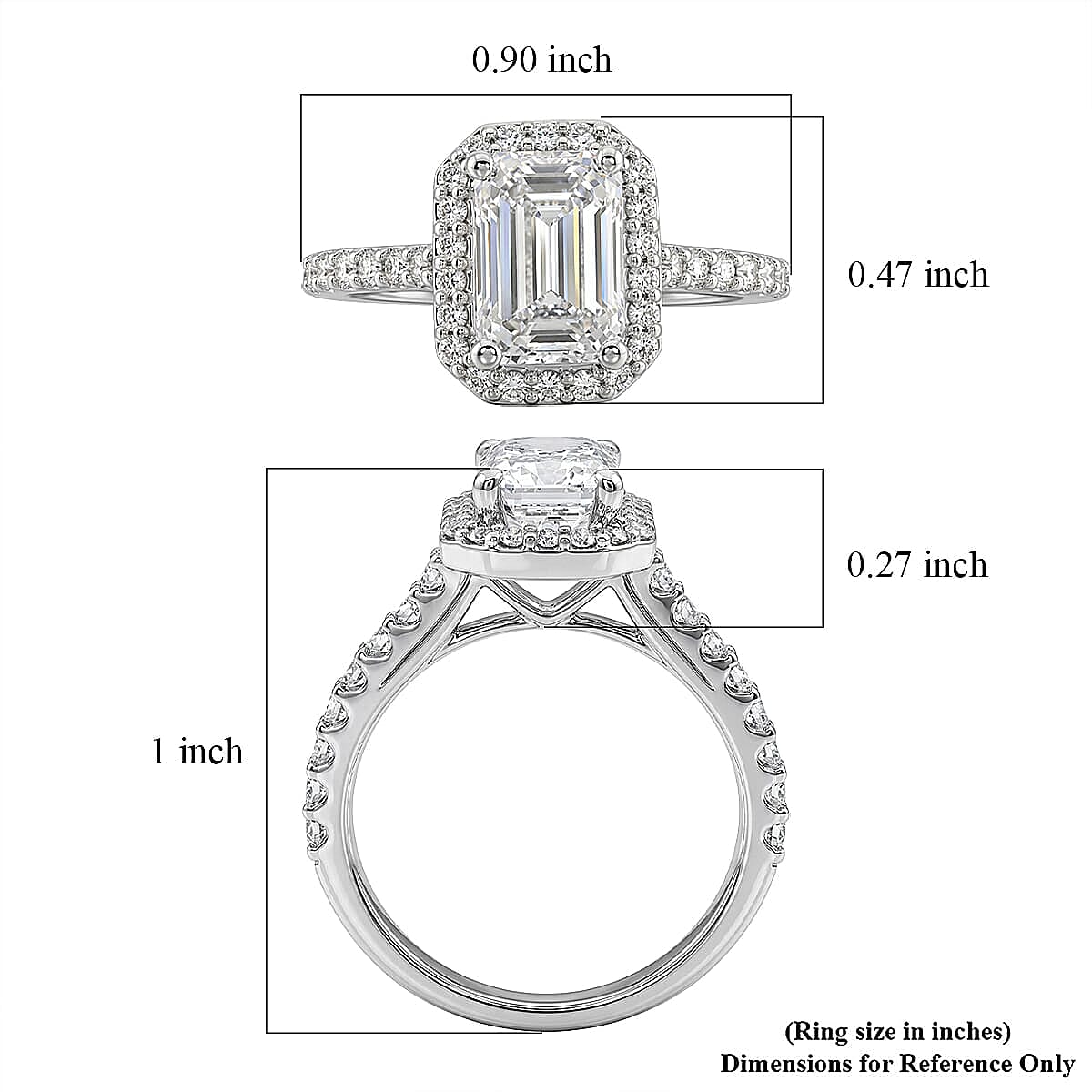 Closeout Luxuriant Lab Grown Diamond VS2 2.50 ctw Halo Ring in 950 Platinum (Size 4.0) 4.90 Grams