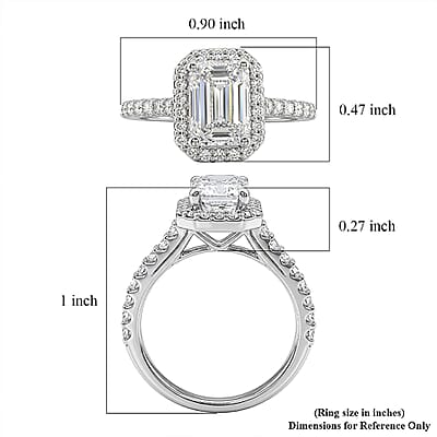 Closeout Luxuriant Lab Grown Diamond VS2 2.50 ctw Halo Ring in 950 Platinum (Size 4.0) 4.90 Grams