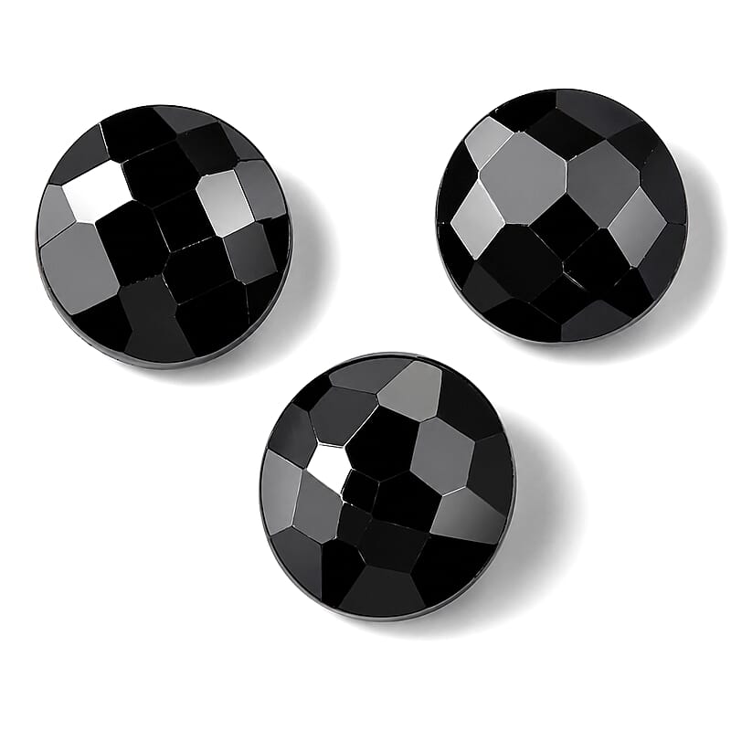 Thai Black Spinel Set of 3 (Rnd 6 mm) 2.60 ctw