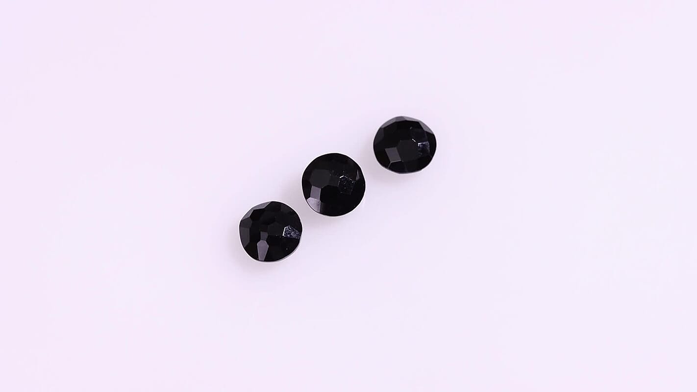 Thai Black Spinel Set of 3 (Rnd 6 mm) 2.60 ctw