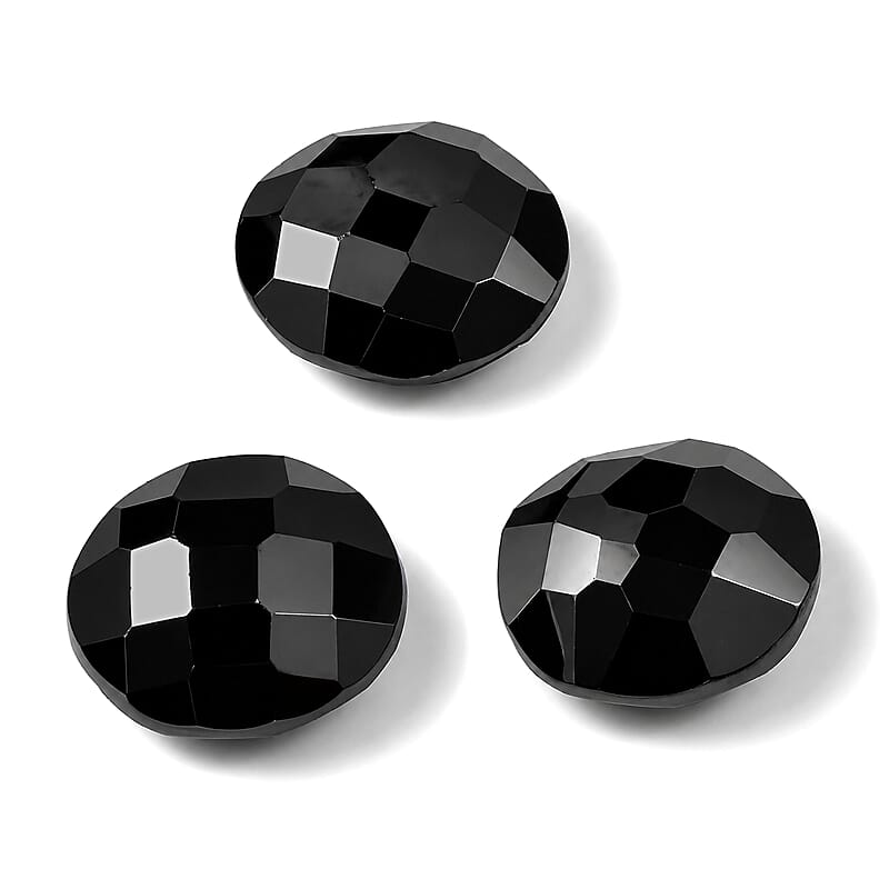 Thai Black Spinel Set of 3 (Rnd 6 mm) 2.60 ctw