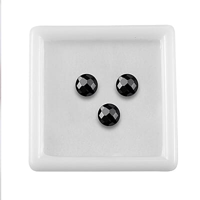 Thai Black Spinel Set of 3 (Rnd 6 mm) 2.60 ctw