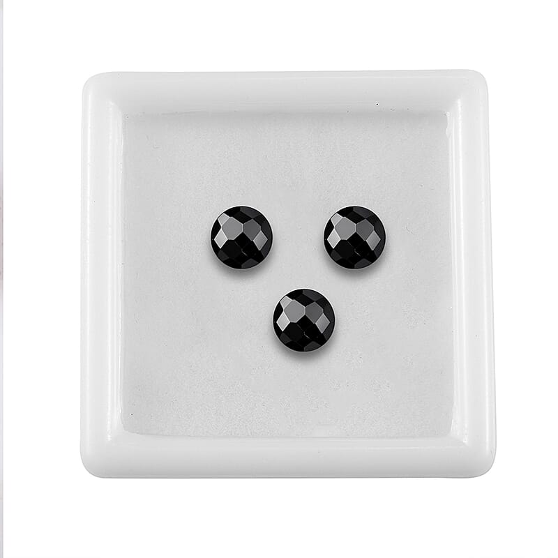 Thai Black Spinel Set of 3 (Rnd 6 mm) 2.60 ctw