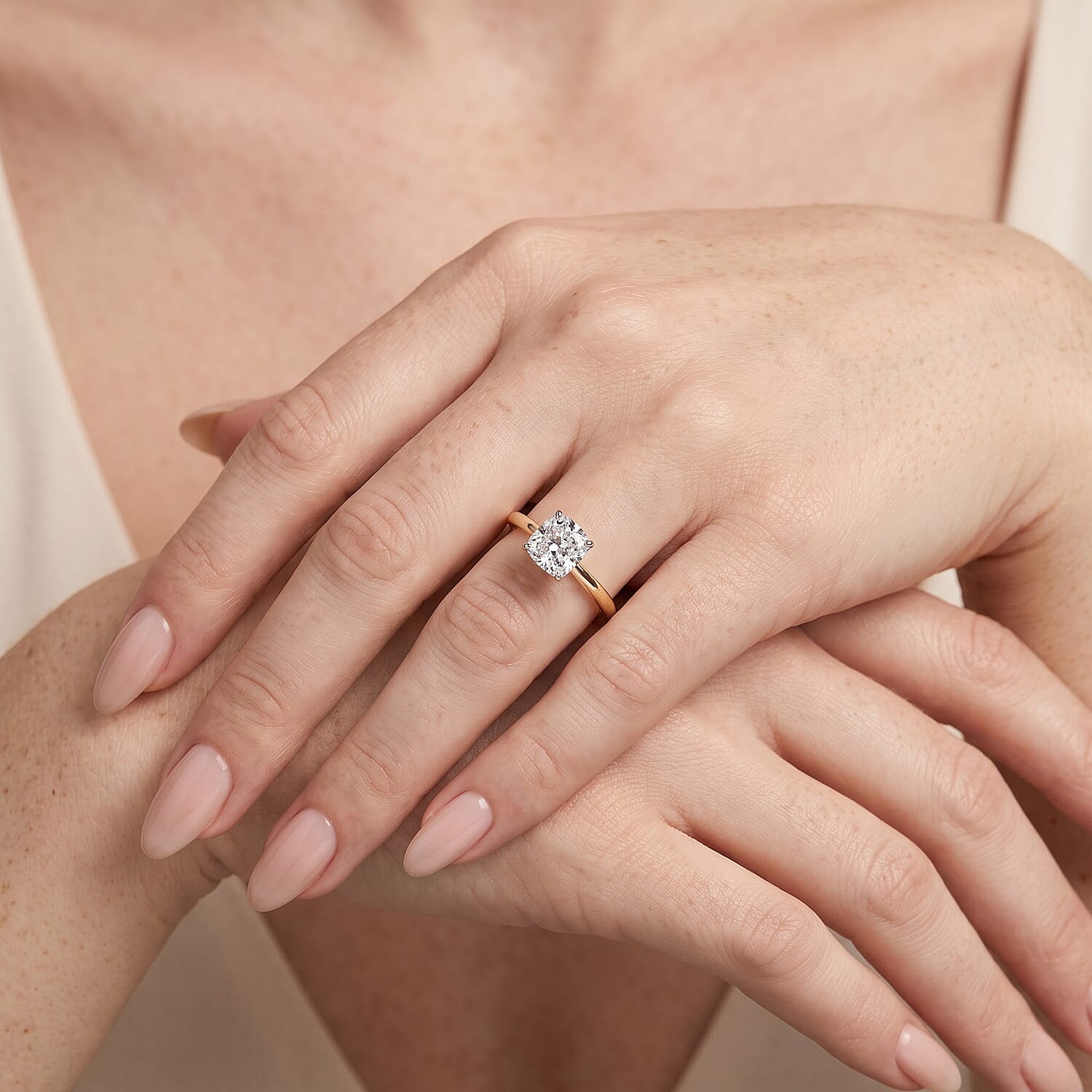 Luxuriant Lab Grown Diamond G-H SI 1.00 ctw Ring in 10K Yellow Gold (Size 10.0)