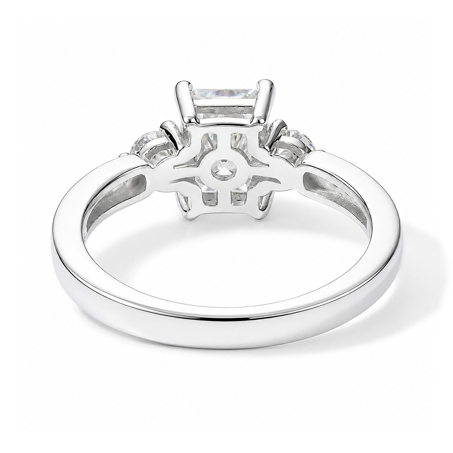 Moissanite 1.25 ctw Ring in Rhodium Over Sterling Silver (Size 8.0)