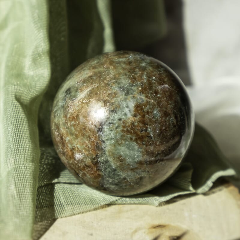 Hessonite Garnet with Green Garnet Sphere 2-3 Approx 1815 ctw