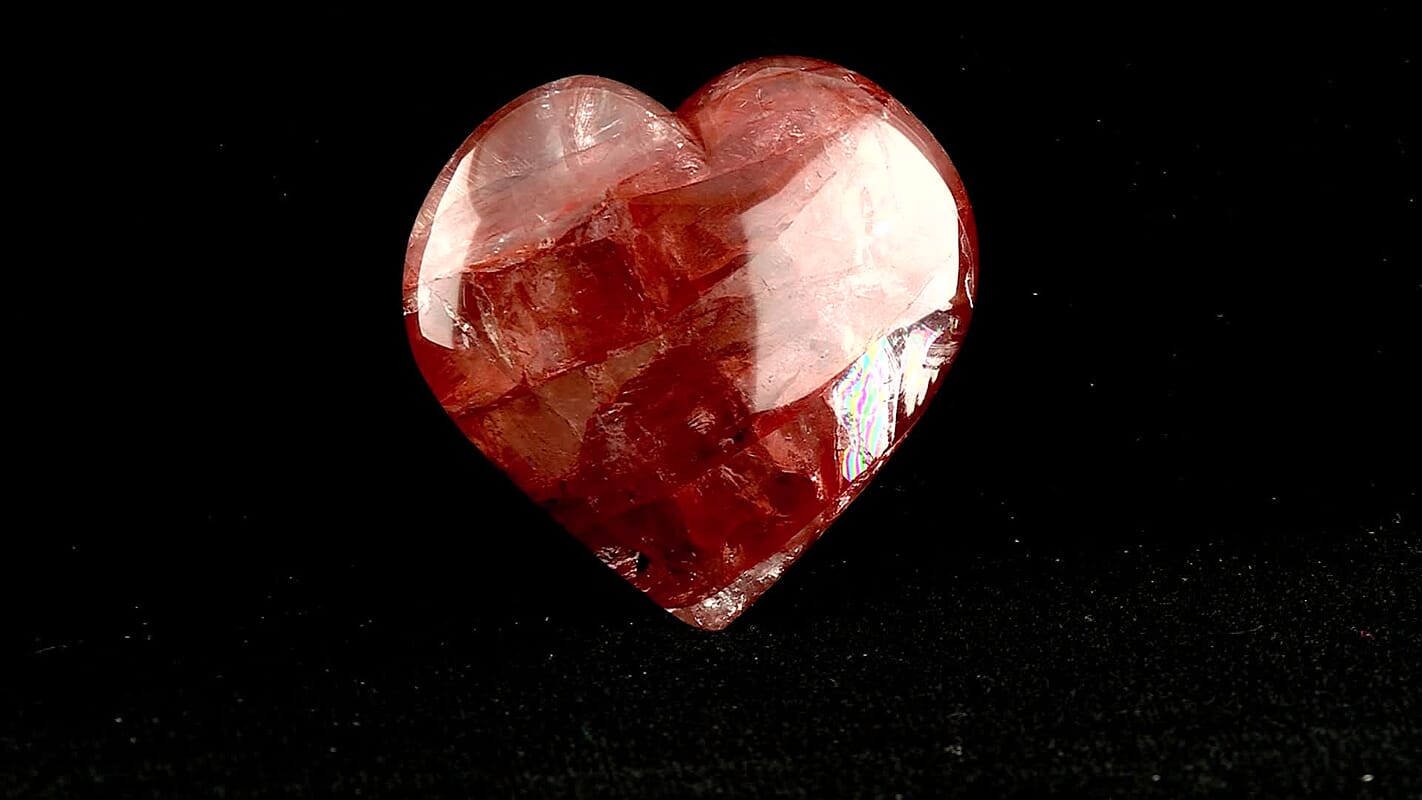 Orange Calcite Heart 3-4