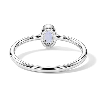 Tanzanite 0.12 ctw Oval Solitaire Ring Sterling Silver (Size 7.0)