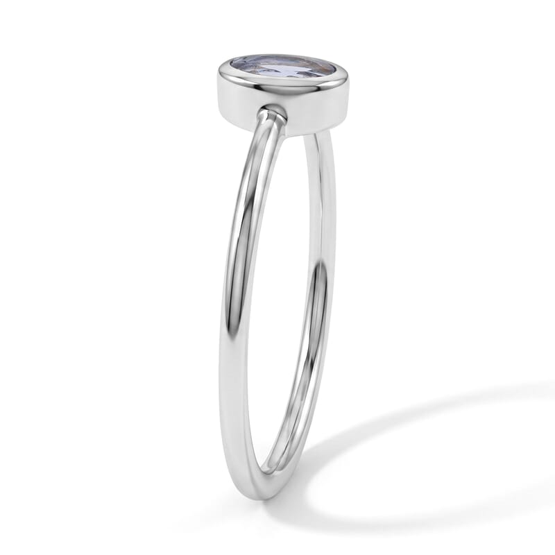 Tanzanite 0.12 ctw Oval Solitaire Ring Sterling Silver (Size 9.0)